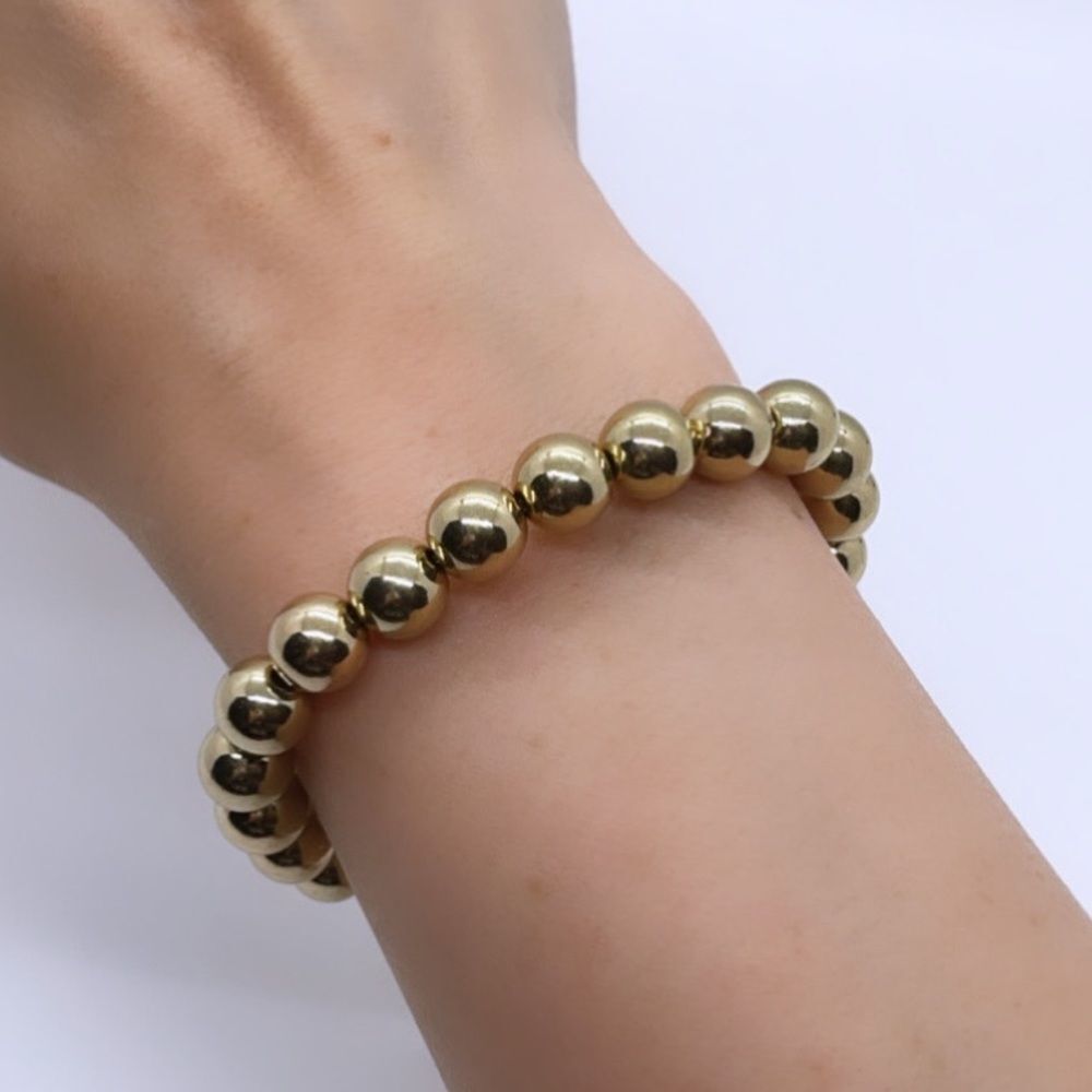 NWT Wool + Pepper Co. Gold Beaded Bracelet